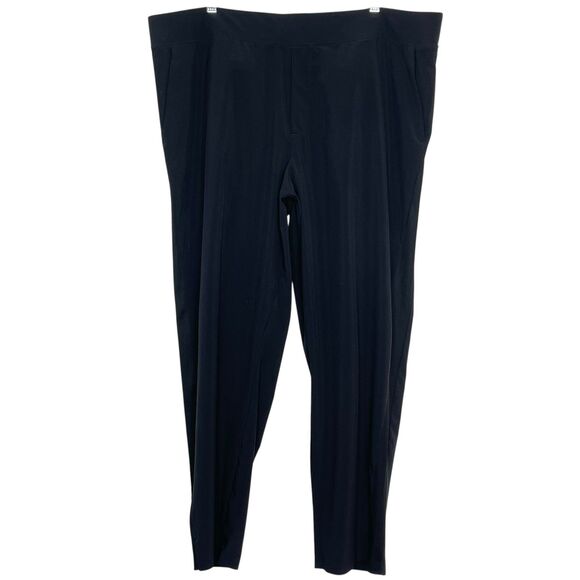 Athleta Brooklyn Ankle Pant Black Size 18 Mid Rise Straight Leg Pockets Stretch - Picture 2 of 10